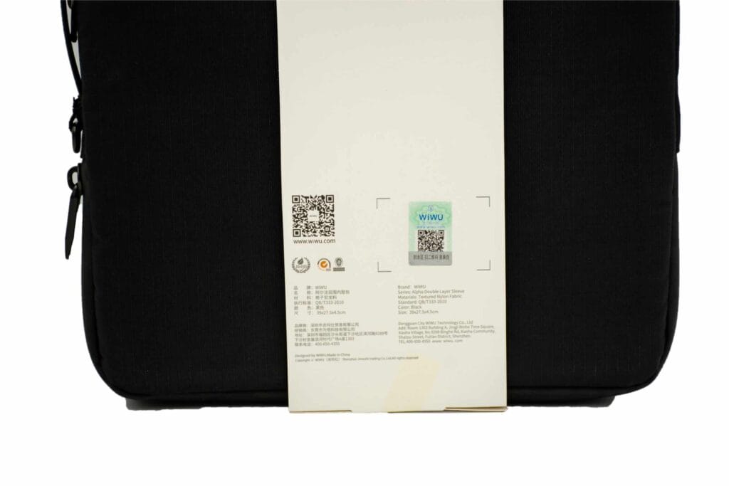 Wiwu Alpha Double Layer Sleeve Bag For Laptop Black